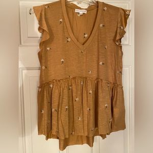 Francesca’s floral embroidered babydoll tee